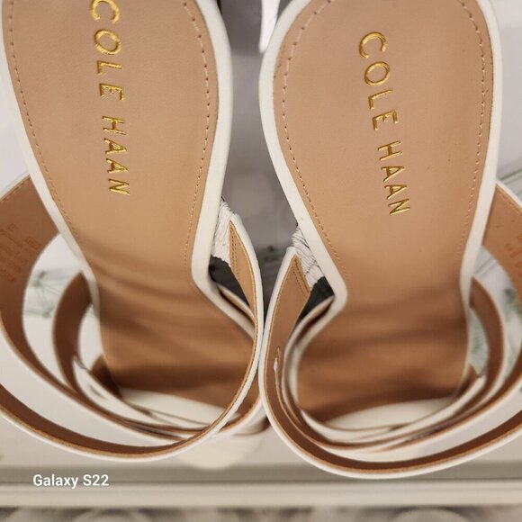 Cole Haan Size 8.5 Alyse Heeled White 3" Sandals. NIB. Size 8 - Picture 8 of 11